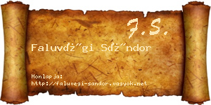 Faluvégi Sándor névjegykártya